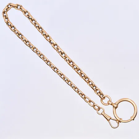 Fickur kedja, längd 29 cm, bredd 5 mm, 18K. Vikt: 31,6 g