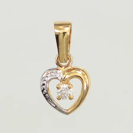 Hänge med sten ca 14mm, inklusive ögla, bredd ca 8mm, Guldfynd, 18K Vikt: 0,4 g