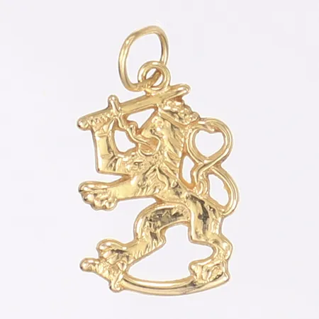 Hänge, finska lejonet, 24x13mm, 14K  Vikt: 1,7 g