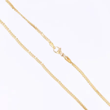 Halskedja, 51,5cm, bredd 2mm, bucklig, 18K Vikt: 8 g