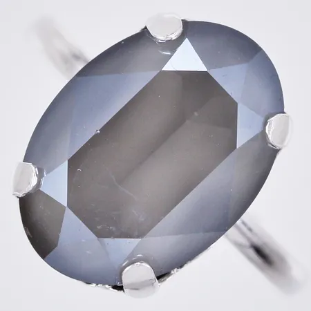 Ring med färgad sten, stl: 16, bredd: ca 1-14mm, GHA, 925/1000, silver Vikt: 2,6 g