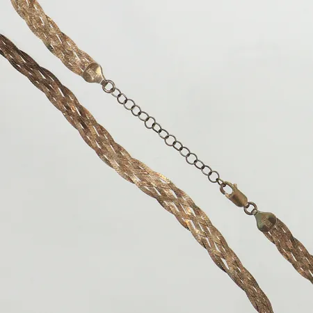 Collier flätat ca 42-47cm, bredd 7,8mm, ojämt, 925/1000 silver Vikt: 10,9 g