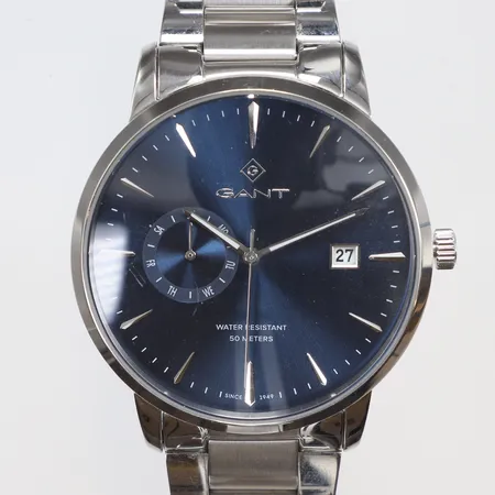 Herrur Gant, quartz, datum, stållänk, #18000159, fungerade vid test, inga tillbehör