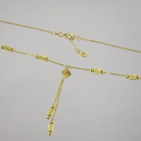 Halskedja med hänge, justerbar längd 45-48 cm, 21K Vikt: 8,1 g