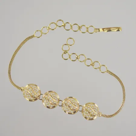 Armband, justerbar längd 17,5/20,5 cm, bredd 9,2 mm, 21K Vikt: 5 g