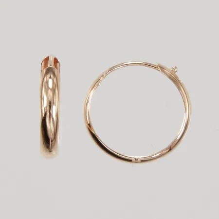 Ett par örhängen, creoler, Ø15,6mm, bredd 2,7mm, GHA, 18K,  Vikt: 1,4 g