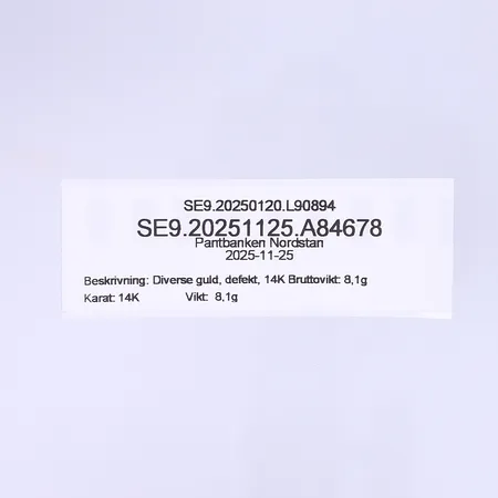 Diverse guld, defekt, 14K Vikt: 1 g