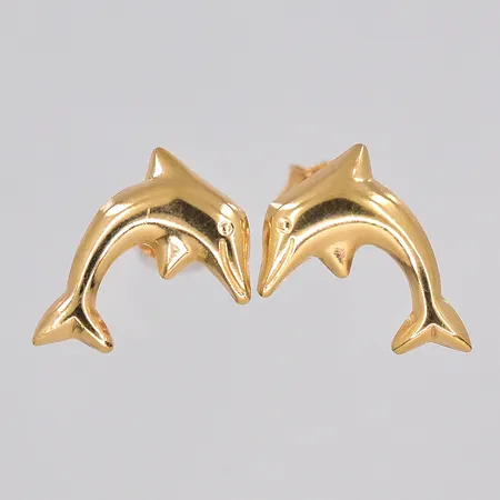 Ett par örhängen, delfiner, 7,7x10,3mm, 18K Vikt: 0,6 g