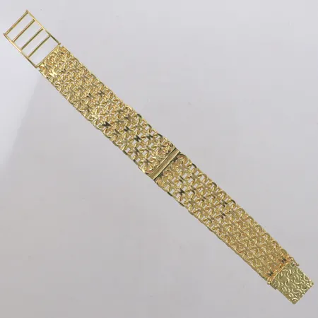 Armband X-länk, längd 15,5-17cm, bredd 15,4-17,4mm, omgjord från klockarmband, 18K  Vikt: 43,9 g