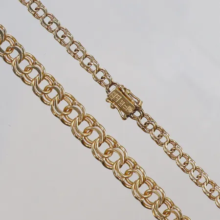 Halskedja doserad Bismarck, längd 44,5cm, bredd 3-6mm, 18K Vikt: 20,2 g