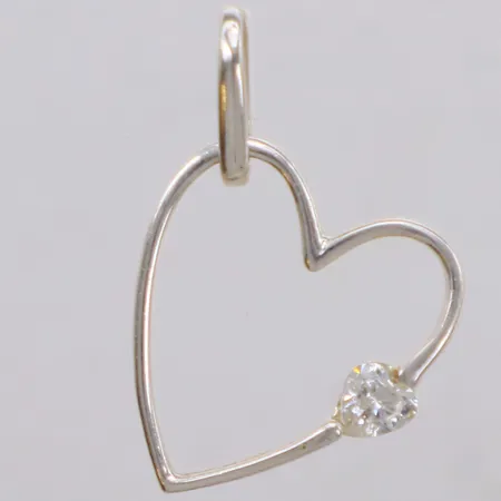 Hänge hjärta, längd 26,5mm, bredd 16,5mm, silver 925/1000 Vikt: 1,2 g