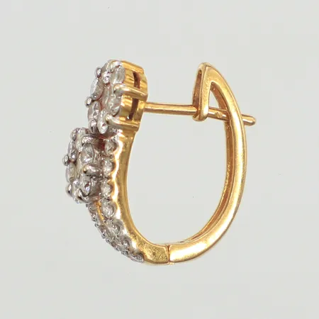 Ett udda örhänge, vita stenar, 18K  Vikt: 2,2 g