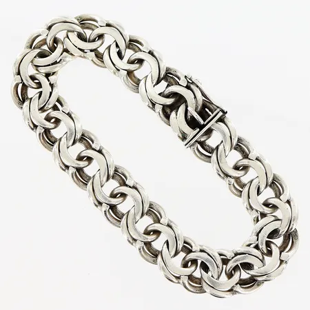 Armband Bismarck, 19cm, bredd 12mm, silver. Vikt: 38,6 g