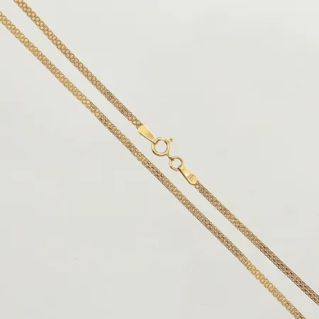 Kedja, längd 45cm, bredd 1,7mm, ojämn länk, 18K   Vikt: 2,3 g