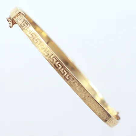 Stelt öppningsbart armband, Ø60½, mönster labyrint, 14k  Vikt: 7,3 g