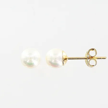 Ett par örhängen, odlade saltvattenspärlor, Ø5mm, 18K Vikt: 0,8 g