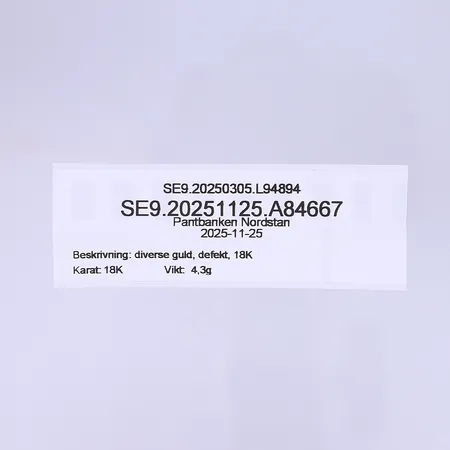 diverse guld, defekt, 18K Vikt: 4,3 g