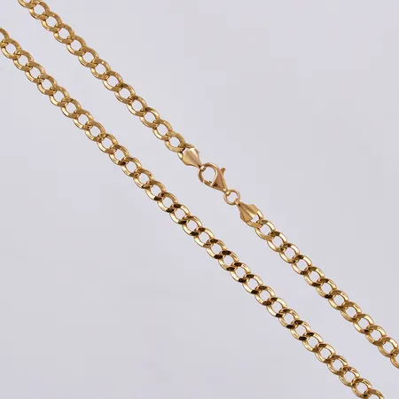 Kedja Pansar, längd: ca 60,5cm, bredd: 5mm, 21K  Vikt: 14,2 g