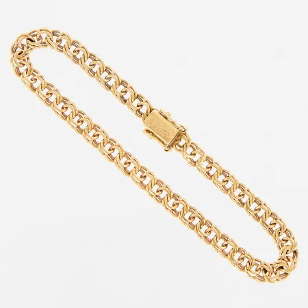 Armband, Bismarck, 18,5cm, bredd 5mm, Esto Ab Guldvarufirman, Stockholm 1962, 18K Vikt: 9,8 g