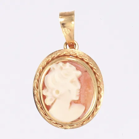 Hänge med camé, 13x21mm, 18K Bruttovikt: 1g Vikt: 1 g