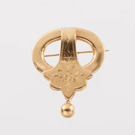 Brosch, höjd ca 30 mm, 18k. Vikt: 3 g