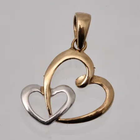 Hänge i 9K guld, Hjärta, mått 12,1x16,6mm, vikt 0,4g.