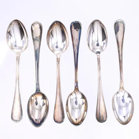 6 Teskedar, 11cm, Silver 830/1000  Vikt: 88,1 g