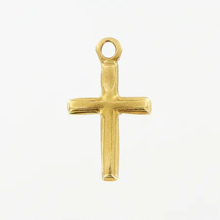 Hänge, Kors, 13x8mm, ihålig, ögla saknas, 18K.  Vikt: 0,2 g