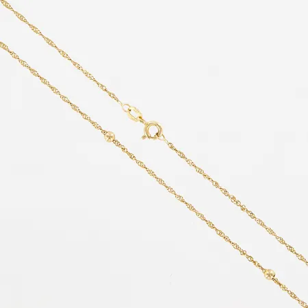 Kedja Singapore, integrerade kulor, 46cm, 2-3mm, 9K  Vikt: 1,9 g