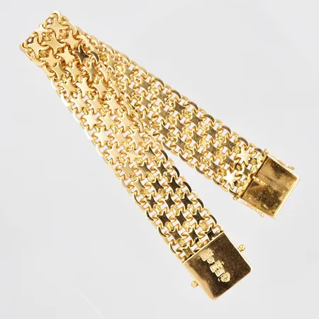 Armband X-länk, 18,5cm, bredd 16,6mm, M.K.S Guldsmedsatelier AB, 18K Vikt: 46,4 g