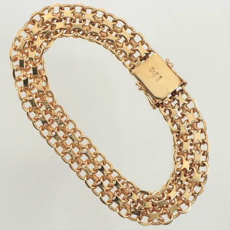 Armband X-länk ca 19,5cm, bredd 11mm, 18K Vikt: 25,2 g