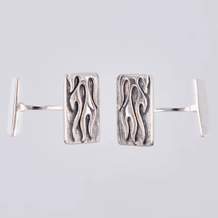 Ett par manschettknappar, längd: ca 1,8cm, bredd: ca 14mm, GHA, 925/1000, silver Vikt: 12,9 g