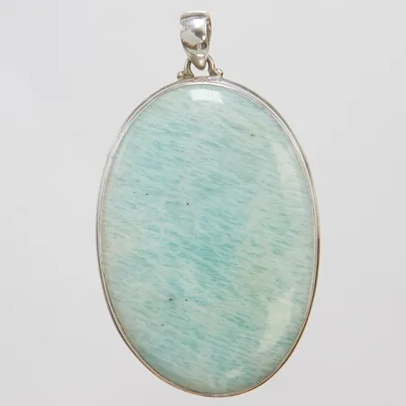 Hänge, amazonit, längd ca 68mm, bredd 39,5mm, 925/1000 silver, bruttovikt: 26,5g.