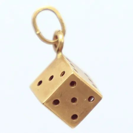 Hänge tärning, längd 2cm, bredd 10,3mm, 18K Vikt: 1,8 g