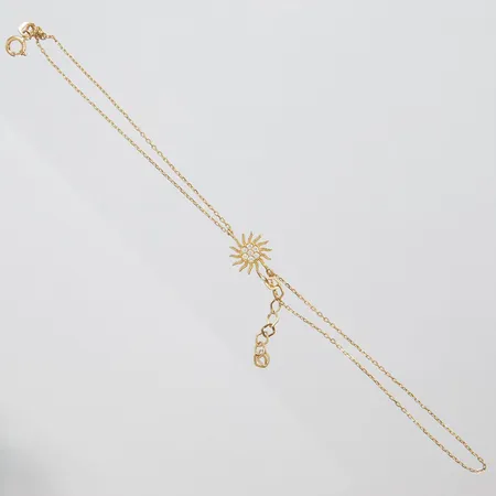 Armband, vita stenar, defekt lås, knut, 14K Vikt: 1,7 g