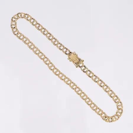 Armband Bismarck, längd 18,5cm, bredd 4mm, bruksslitage, 18K Vikt: 5 g