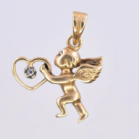 Hänge Ängel, längd 18 mm, bredd 15 mm, 18K. Vikt: 1,3 g