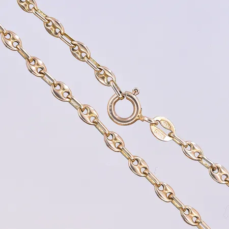Kedja, längd 40 cm, bredd 3 mm, 14K. Vikt: 7 g