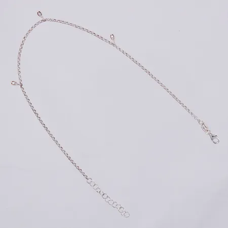 Vristlänk med vita stenar, längd: ca 26cm, justerbar, bredd: ca 1-7mm, 925/1000, silver Vikt: 2,3 g