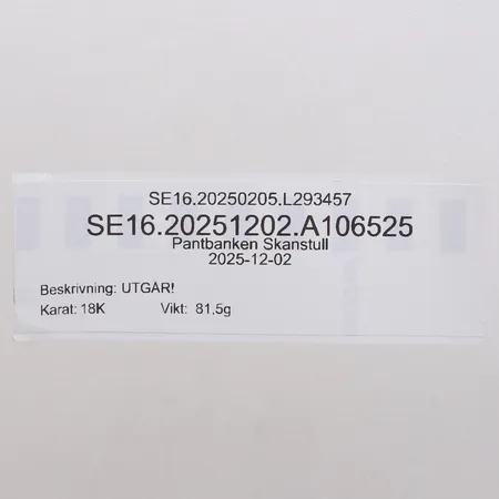 UTGÅR!  Vikt: 81,5 g