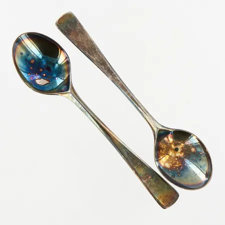 Kaffeskedar, 2st 11,5cm, silver 830/1000 Vikt: 27,7 g