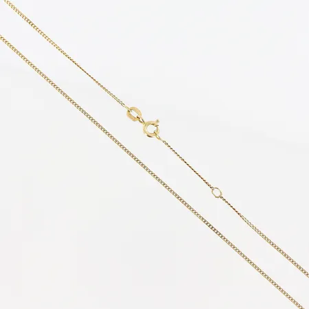 Kedja, Pansar, 34-36,5cm, bredd 1mm, 18K.  Vikt: 2 g