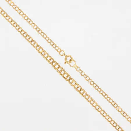 Kedja Bismarck doserad, 44cm, bredd: 3-4mm, 18K  Vikt: 5,1 g