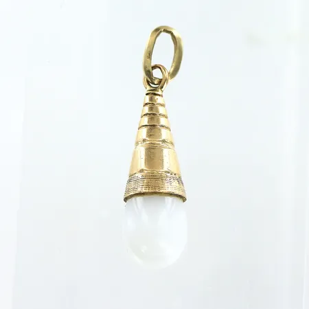 Hänge, vit sten, 30x8mm, 18K. Bruttovikt:  Vikt: 2,3 g