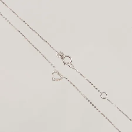 Collier, 40-42cm, vita stenar, knut, 18K 1,3g.