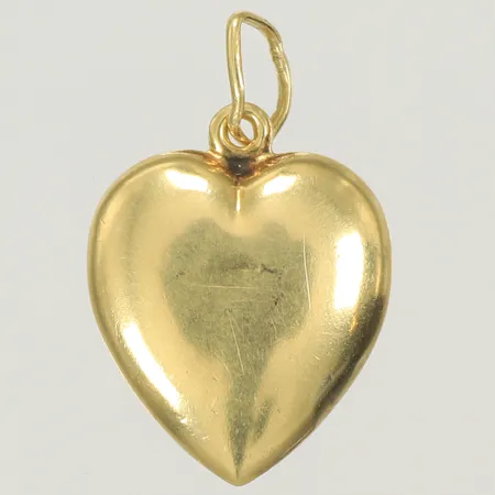 Hänge "hjärta" längd ca, 20mm, bredd 1-13mm (buckligt, ojämnt) 14K, 1g 