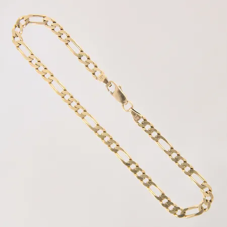 Armband Figaro, längd 22,5cm, bredd 4,4mm, 14K Vikt: 7,5 g