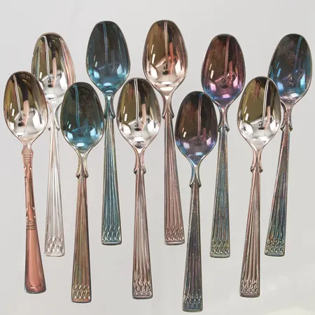 10 Kaffeskedar, 11cm, TH.Marthinsen, 830/1000 Silver 99,0g.