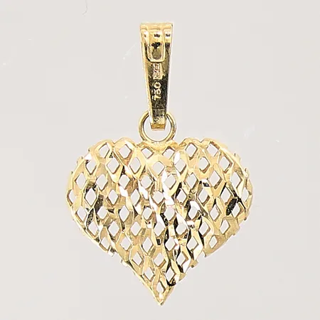 Hänge, hjärta, med genombruten dekor, 21x14mm, GHA, 18K  Vikt: 0,7 g