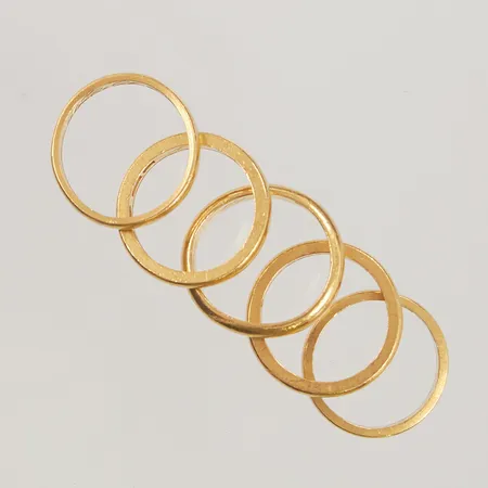 5 Ringar, gravyr/skeva, 23K 28,3g.